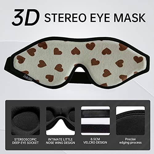 Мека 3Д маска за очи за мажи, мазна бебешка мела за очи за спиење, длабоки приклучоци контурирани заслепи со размавта на носот, лепенка