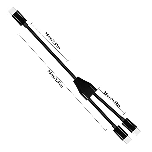 Gelrhonr USB C кабел за повеќе полнење, USB C MALE до 2 кабел за полнење со машки пол-C, 2 во 1 кабел за полнење компатибилен со мобилен/Android