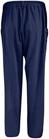 Blukids памучна линија панталони за жени памучни панталони за жени жени солидна боја панталони летни обични каприци панталони жени