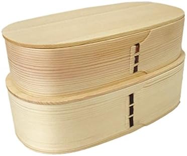 дрвена бенто кутија направена во јапонска кутија за ручек од дрво за возрасни или деца