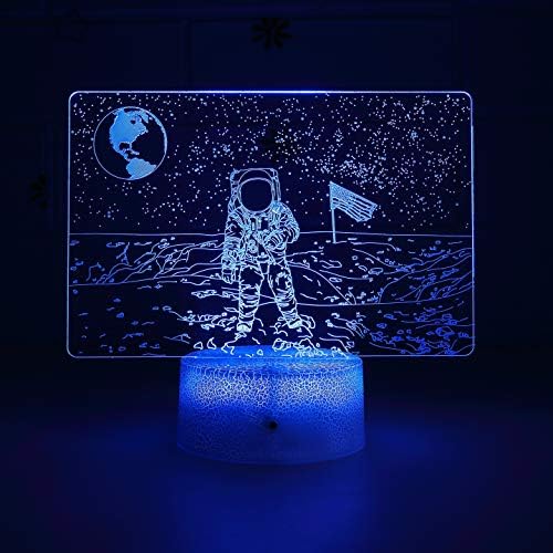 Ноќно Светло За Слетување На месечината,Ноќна Светилка ПРЕДВОДЕНА Од Астронаут ЗА Декор На Просторијата, Подароци За Божиќни Родендени За