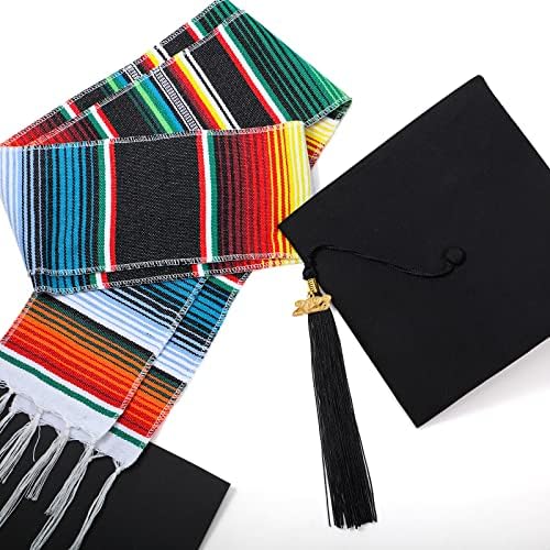 Гејога Мексиканско Дипломирање Украде Класа На Појас Од 2023 Година Унисекс Возрасен Мат Серапе Капа За Дипломирање со Појас За Дипломирање Во