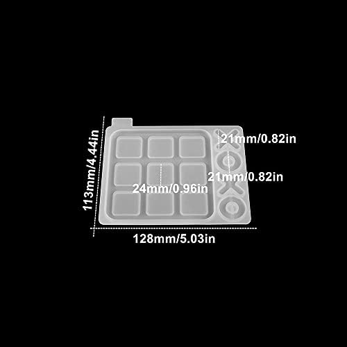 Agcfabs 2 големини Tic-Tac-Toe-Toe Ox Chess Game Silicone Mod 3D Chess Board Moad Diy Epoxy смола огледало од огледало од огледало од огледало