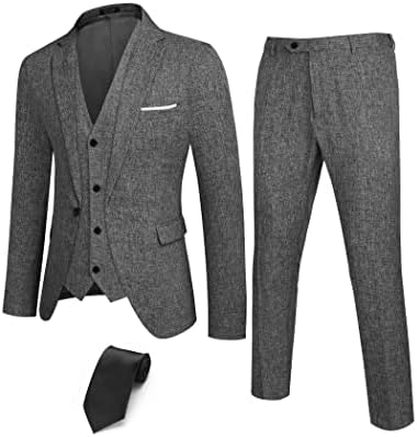 Coofandy Men's 3 Piect Slim Fit Cosits One Butn Blazer Suit Pantans Pants со вратоврска