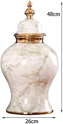 Класичен цвет вазен на Leefasy, украс за цветни аранжмани со капак, порцелански тегла, резервоар за складирање, декоративна тегла
