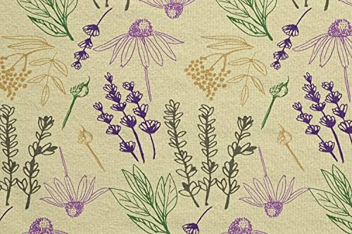 Ambesonne Floral Yoga Mat крпи, Астер цвета билки Медицински растенија Ботанични шумски лисја, шема, нелизгање на потта за абсорбента