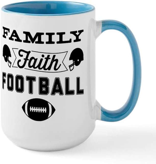 Cafepress Family Faith Football Ceramic Cafe Cafe, чаша чаша 15 мл