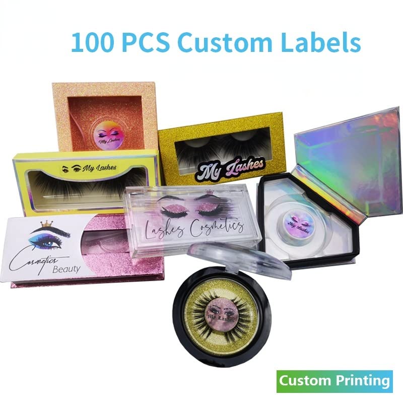 Налепници за етикети за трепки од 100 компјутери, прилагодено печатење на трепките за печатење, чиста лого за ливчиња за пакување на палетата на палетата