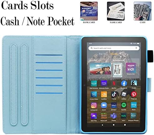 Viclowlpfe се-нов Kindle Fire HD 8 и Fire HD 8 Plus Tablet Case, мулти-преглед на агол PU кожен паричник кутија со автоматско будење/спиење, цвет