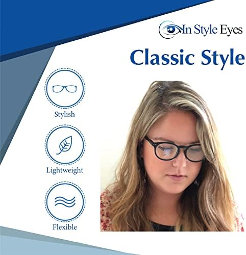 Во стил на очите флексибилни читатели читаат очила - целосна, класична тркалезна лесна рамка - Неполаризирана леќа