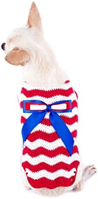 Капчиња брановидни миленичиња костум црвено бело сино памучно кучиња облека 93k