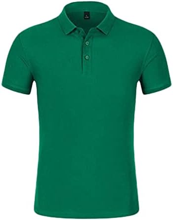 Класични поло маици за мажи обични деловни поло маици летни влажни влакна основни памучни спортови за голф Поло врвови зелени