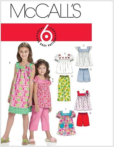 Модели на МекКал M6022 Детски/девојчиња врвови, фустани, шорцеви и панталони, ЦЦЕ со големина