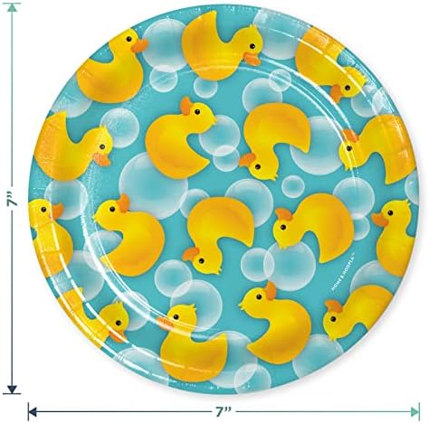 Партија за забава од гума патка - Плочи за десерт за хартија за бања со меурчиња и салфетки за пијалоци