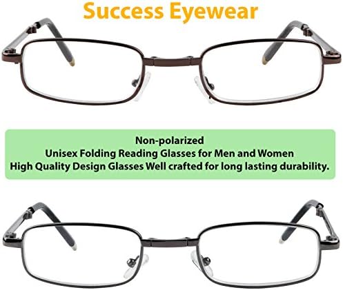 Читање Очила Сет од 2 Модни Преклопни Читатели Со Кожни Случаи Очила За Читање За Мажи и Жени