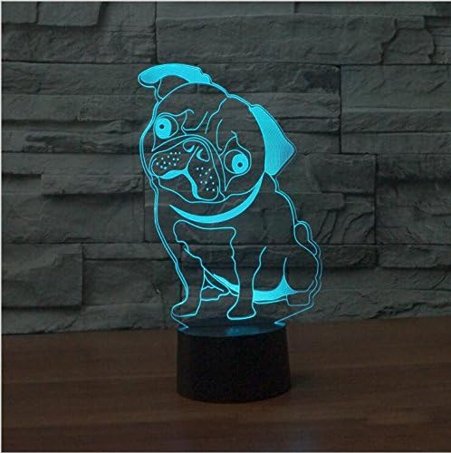Superiorvznd 3D симпатична пушка куче животно ноќно светло светло далечински управувач на моќност на допир табела за табела Оптичка