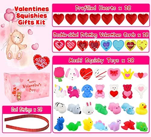 28 пакувања подароци за Денот на вinesубените за детска училница - префилирани моки играчки со в Valentубени картички за деца момчиња девојчиња