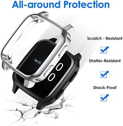 Ezco 3-Пакет Заштитник На Екранот Компатибилен Со Garmin Venu Sq / Venu Sq Музика, Целосна Покриеност Мека Tpu Случај Заштитен Екран
