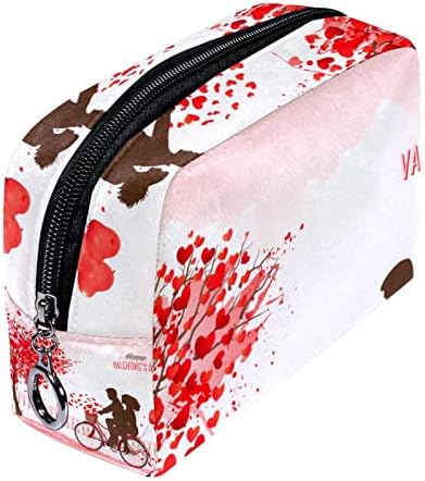 Мала торба за шминка, козметички организатор за патент за торбички за жени и девојчиња, срцево во в Valentубените