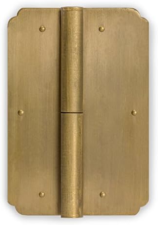 Хардверска филозофија заоблена аголна месинг шарка 4,5 инчи - сет од 2 - архитектонски, внатрешен дизајн, врати, хардвер за прилагодување на кабинетот за мебел