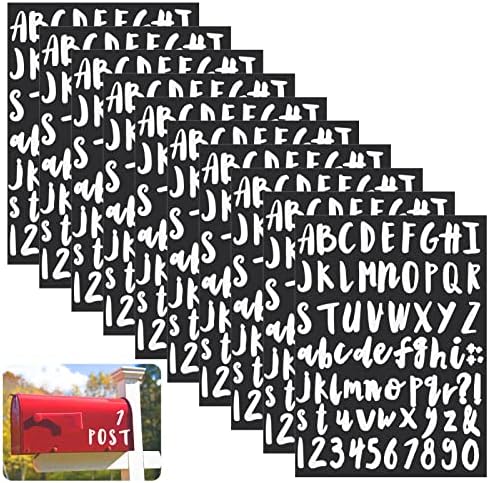 Налепница со букви од 10 чаршафи- 1 инч самостојно лепило винил букви налепници за автомобили со поштенско сандаче- налепници за броеви за азбуки за знаци на адреса н