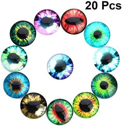 Sewacc 20 парчиња мешан стил змеј очи животински очи стакло околу монистра со кружни монистра за време