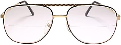 Гроздобер 90S 80 -ти квадратни златни бифокални леќи читач 1,75 очила за читање