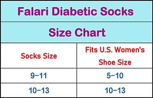 Falari жени дијабетични чорапи дијабетес едем и циркулаторна лабава фитинг памучна екипа чорапи - 6 пара