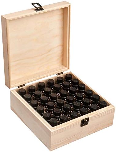 кутии за складирање на лилијанг 36 слот за есенцијално масло шише Дрвено складирање кутија кутија за ароматерапија Организатор на