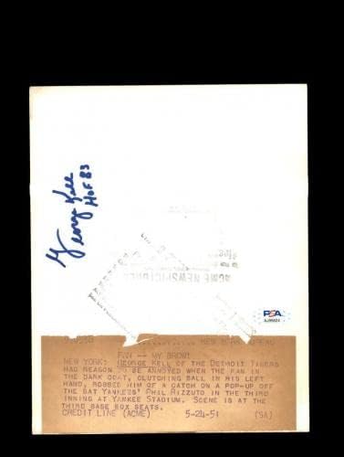 George Kell PSA DNA потпиша 8x10 оригинални 1951 жица со фотографии со фотографии со автограм - автограмирани фотографии од MLB