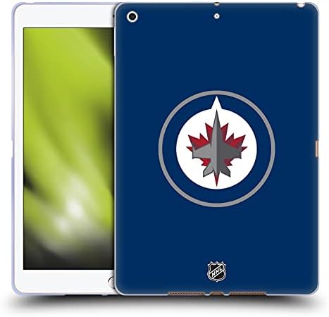 Дизајн на главни случаи официјално лиценциран NHL Plain Winnipeg Jets Soft Gel Case компатибилен со Apple iPad 10.2 2019/2020/2021