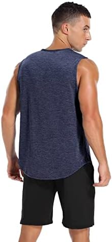 АМУСИЈАР машки 3 пакувања резервоар за тренингот на врвови за мрежни салата за салата за суво вклопување кошули за боди -билдинг фитнес атлетски мускулен маик