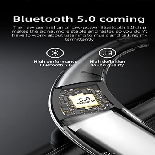Слушалките на Junan Bluetooth v5.0, безжични слушалки, ултра лесна тежина без рачни слушалки со вграден микрофон, погоден за лево и десно уши,