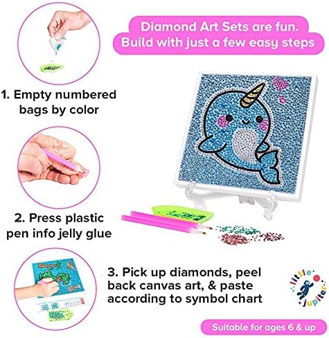 Комплет за сликарство за дијаманти за деца, лесен за дијамантски уметнички уметности и занаети со целосна вежба со бројни комплети