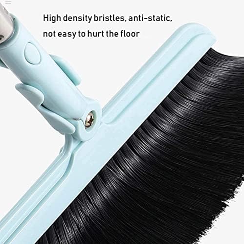 Коаус Нлиан- метла и сет на прашина, ротација од 180 ° нелеплива коса дополнителна долга рачка ротирачка метла и прашина од ветерница од