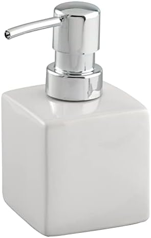 Wenko Distriveutur de Savon Square Blanc Céramique - Distruitur de Savon Liquide Capsité: 0.245 L, Céramique, 7 x 13 x 7 cm, Blanc