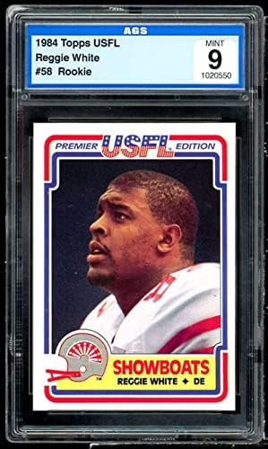 Reggie White Rookie Card 1984 Topps USFL 58 AGS 9 MINT