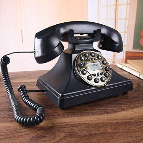 KLHHG Телефон-Антик Телефонски ретро фиксна канцеларија телефонска канцеларија со црна метална ротација
