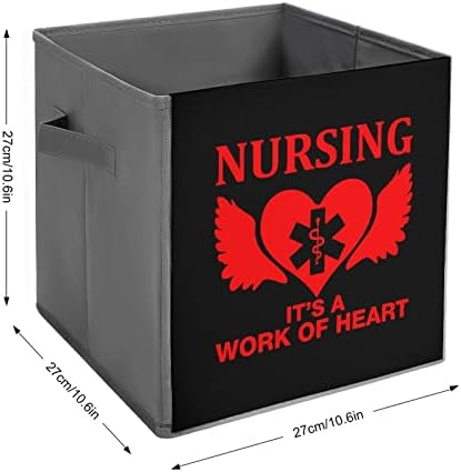 Медицинска сестра е дело на срцеви склони за складирање на канти за коцки Организатор Трендовски кутии за складирање на ткаенини вметнува