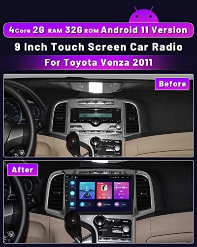 Хикити Андроид 11 Автомобил Стерео 2G+32G за 2009- Тојота Венца Радио Со Apple CarPlay Android Auto 9 Инчен Екран На Допир Bluetooth