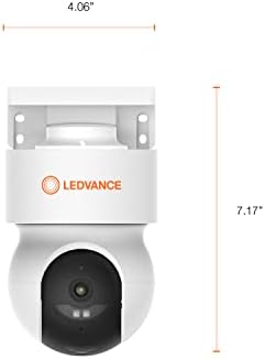 LedVance WiFi Smart Outdoor Pan & Tilt Auto-Tracking Camera, HD видео, двонасочно аудио, откривање на движење/звук, ноќно гледање