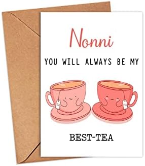 Gavinsdesigns nonni Вие секогаш ќе бидете мојата најдобра чаша - Смешна картичка за пено - Најдобра чајна картичка - картичка за