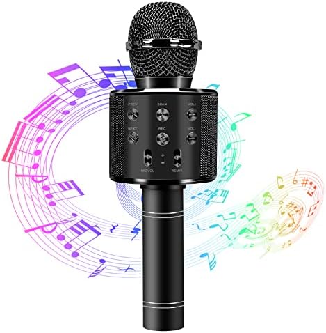 Микрофон KTEBO KARAOKE безжичен, безжичен микрофон на безжичен Bluetooth за пеење, машина за караоке со Bluetooth и безжичен микрофон