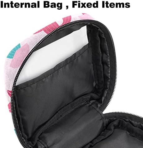 Санитарна торба за складирање на салфетки менструална чаша торбичка девојки патуваат голема капацит за шминка санитарни влошки организатор, шема на зелена розова