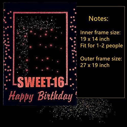 Лавоенско розово злато 16 -ти роденденска забава Фото штанд реквизити 16 -ти роденденска фото рамка за роденденска рамка