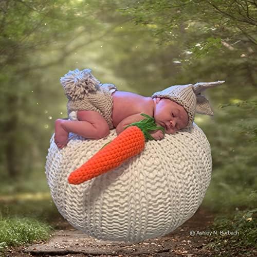 ИЗОКУТНА Фотографија За Новороденчиња Реквизити Бебе Велигден Зајаче Облека Рачно Изработени Капчиња Зајак Сет