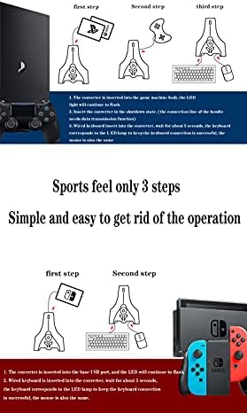 C-Zone Game глушец и тастатура Converte, тастатура за контролори на игри и адаптер за глувче со 3,5 mm аудио интерфејс за N-Switch PS4PS3 Xbox