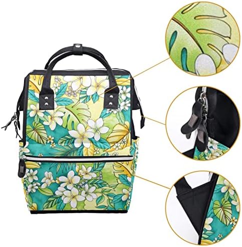 Пакет за патувања во Героткр, торба за пелена, торби за пелена на ранец, тропски цветни лисја на лисја