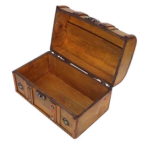 Дрвена кутија, багажникот за складирање Елегантен гроздобер стил Меморија кутија Компактен преносен накит кутии за складирање декоративни атрактивни куфери за д?