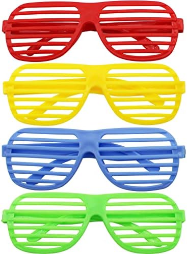 Очила за засенчување на пластични ролетни на Lymgs, ретро пластични тинејџери во боја, очила за забави за очила за забава за Ноќта